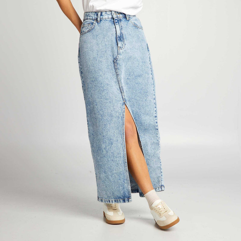 Light Blue Denim Midi Skirt | Montivo Pakistan