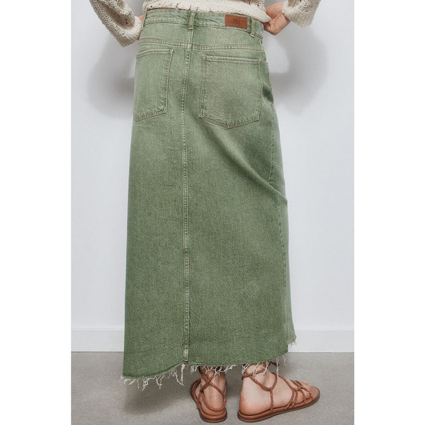 Light Green Denim Midi Skirt | Montivo Pakistan