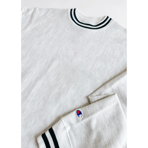 Grey Reverse Weave Black Stripe Sweatshirt | Montivo Pakistan