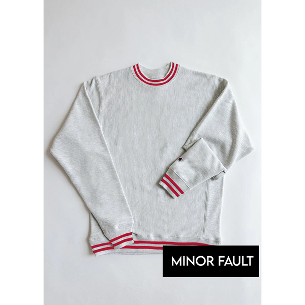 (Minor Fault) Grey Reverse Weave Red Stripe Sweatshirt | Montivo Pakistan