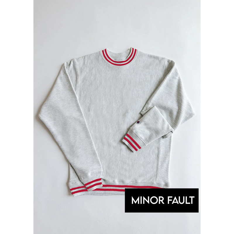(Minor Fault) Grey Reverse Weave Red Stripe Sweatshirt | Montivo Pakistan