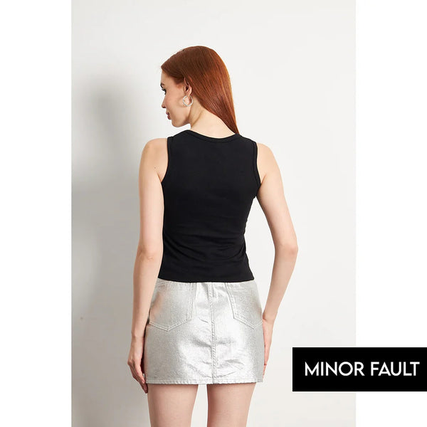 (Minor Fault) Black Basic Tank Top | Montivo Pakistan