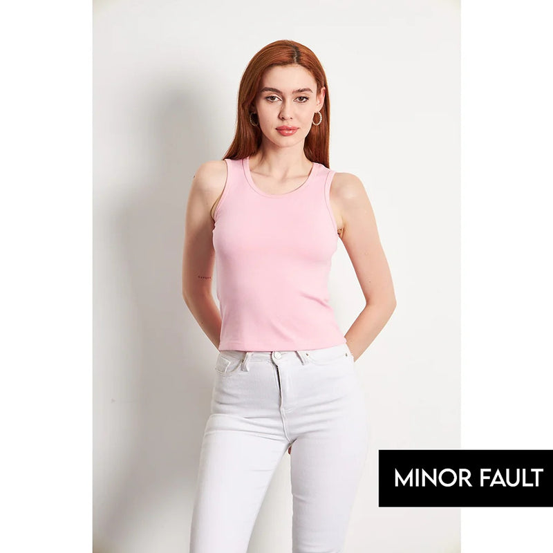(Minor Fault) Pink Basic Tank Top | Montivo Pakistan