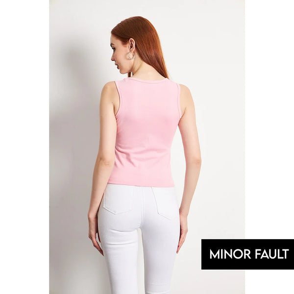 (Minor Fault) Pink Basic Tank Top | Montivo Pakistan