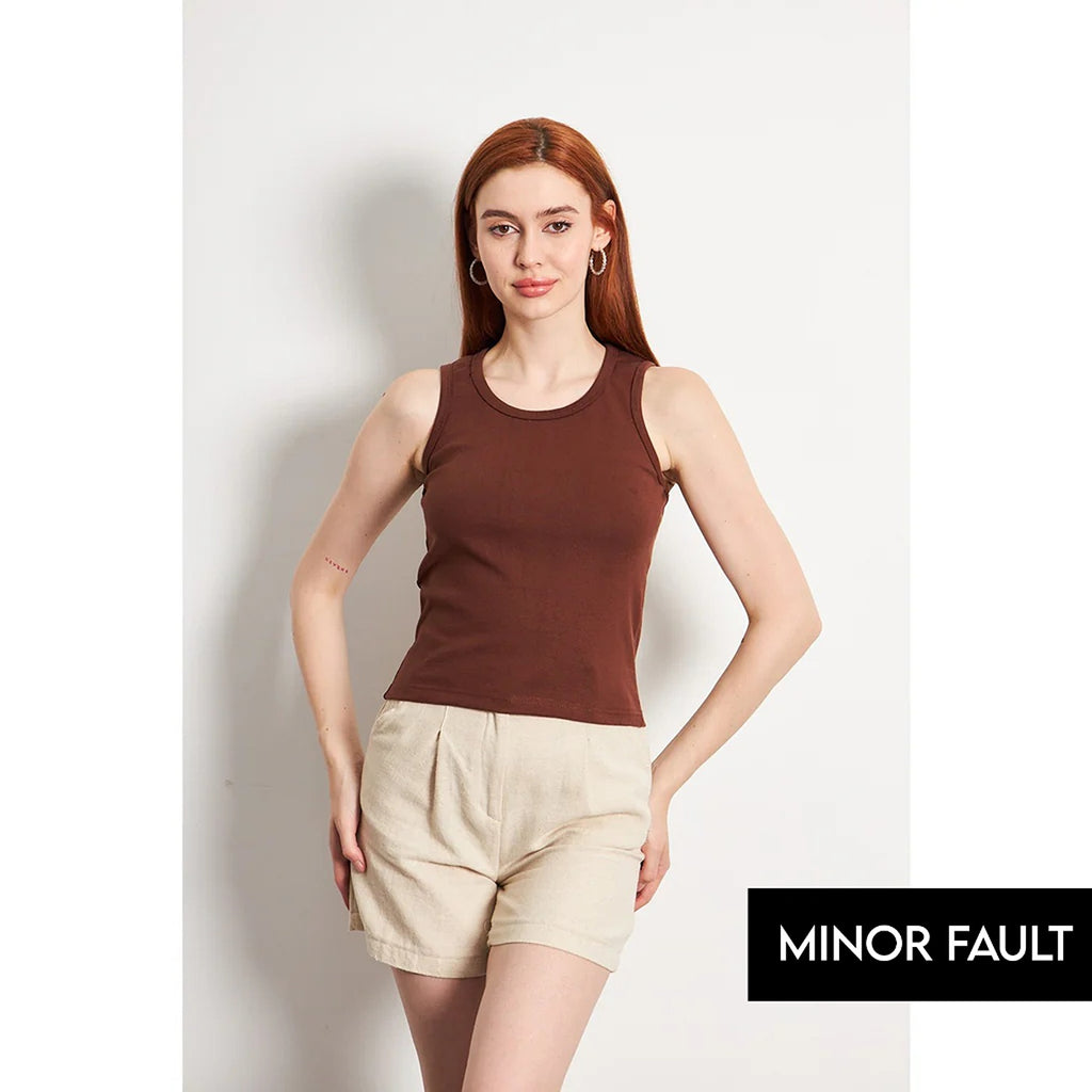 (Minor Fault) Brown Basic Tank Top | Montivo Pakistan