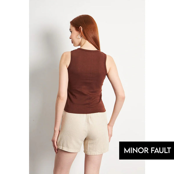 (Minor Fault) Brown Basic Tank Top | Montivo Pakistan