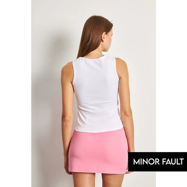 (Minor Fault) White Basic Tank Top | Montivo Pakistan