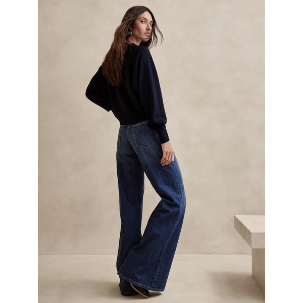BR Dark Blue Wide Leg Jeans | Montivo Pakistan