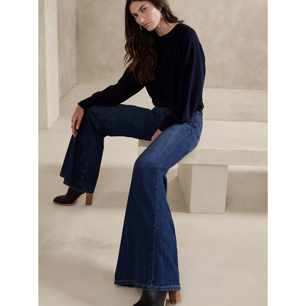 BR Dark Blue Wide Leg Jeans | Montivo Pakistan