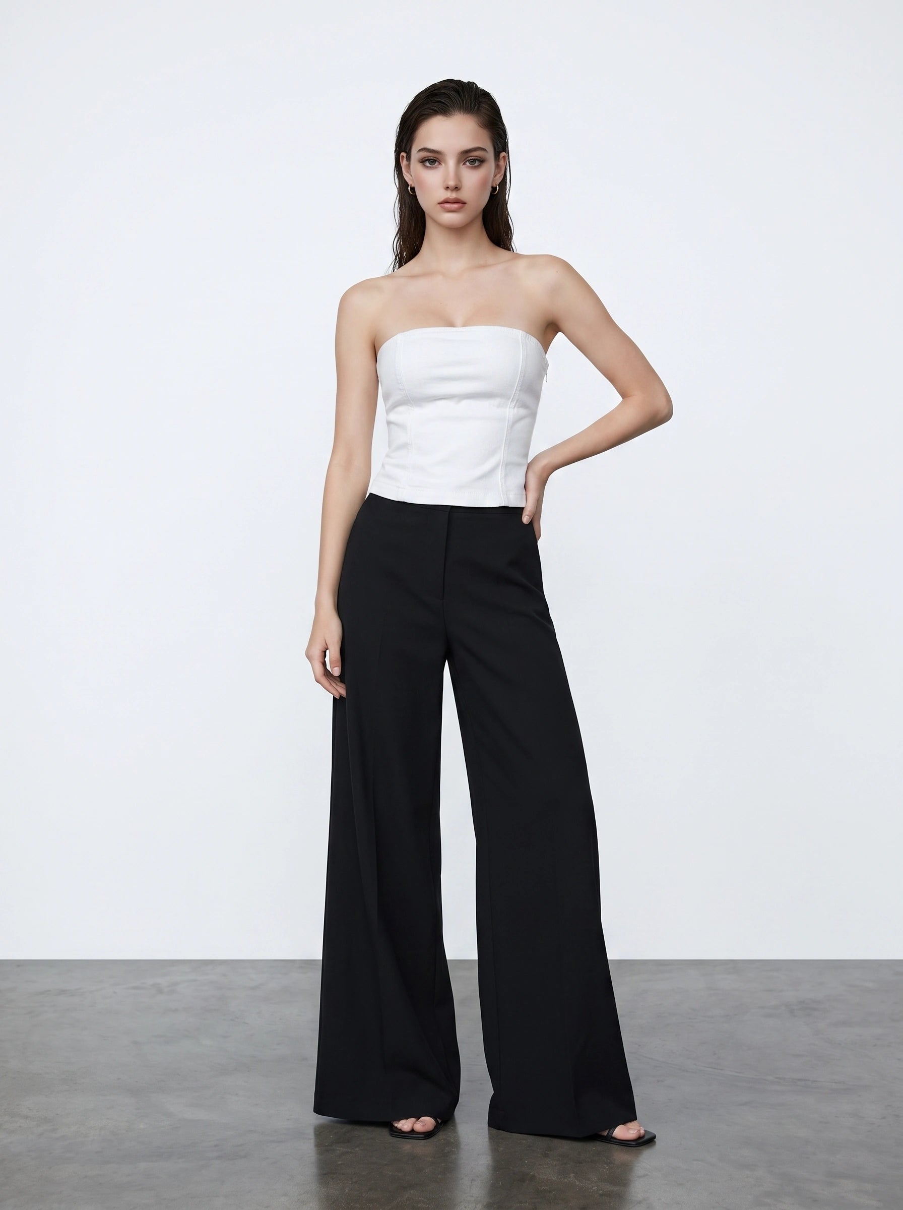 MNG White Strapless Top | Montivo Pakistan