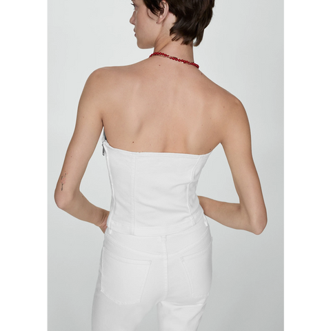 MNG White Strapless Top | Montivo Pakistan