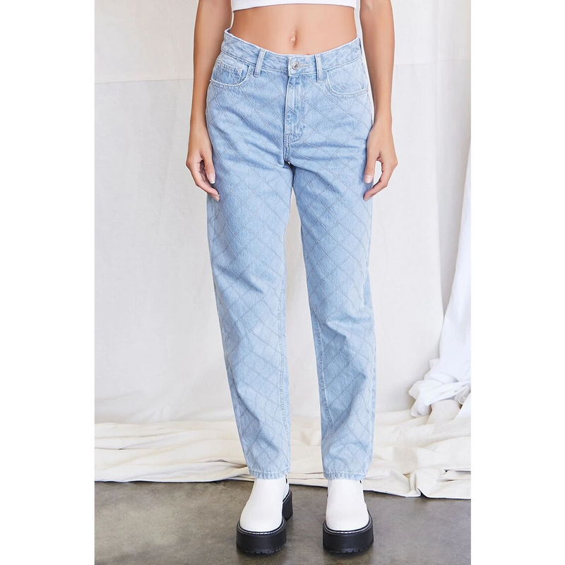 F21 Patterned Mom Light Blue Jeans | Montivo Pakistan