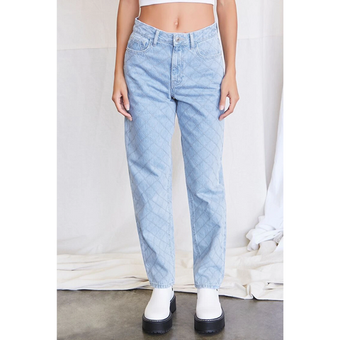 F21 Patterned Mom Light Blue Jeans | Montivo Pakistan