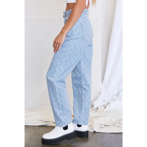 F21 Patterned Mom Light Blue Jeans | Montivo Pakistan