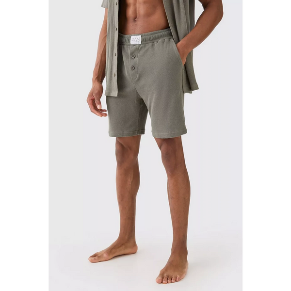 Khaki Waffle Loungerwear Shorts | Montivo Pakistan