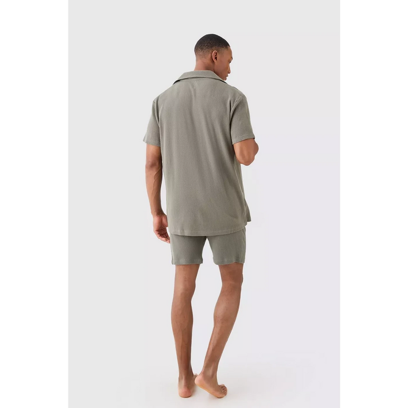 Khaki Waffle Loungerwear Shorts | Montivo Pakistan