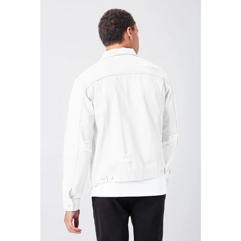 White Distressed Denim Jacket | Montivo Pakistan