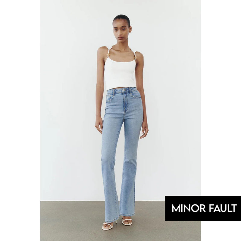 (Minor Fault) Light Blue Flare Jeans | Montivo Pakistan