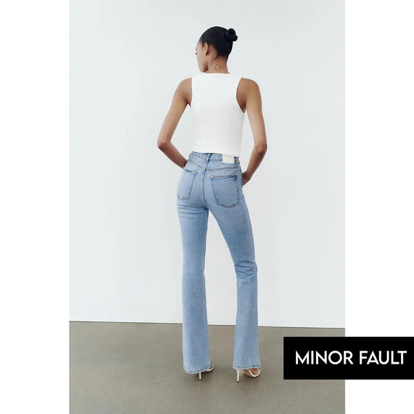(Minor Fault) Light Blue Flare Jeans | Montivo Pakistan