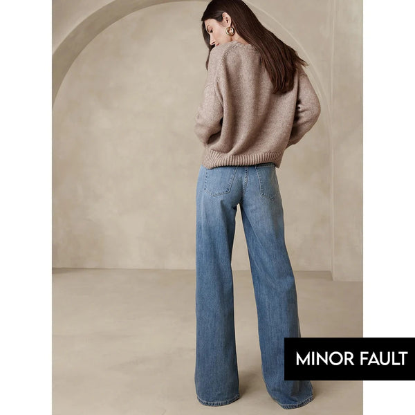 (Minor Fault) BR Blue Wide Leg Jeans | Montivo Pakistan