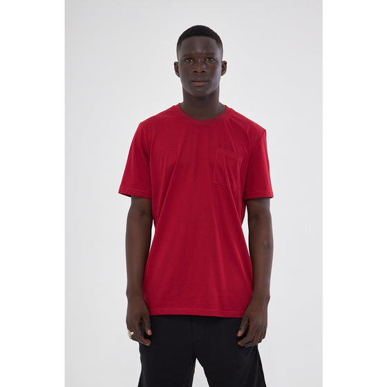 Burgundy Pocket Detail Slim Fit Tshirt | Montivo Pakistan