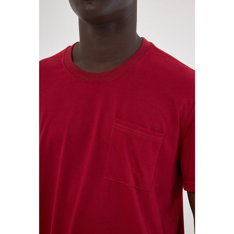 Burgundy Pocket Detail Slim Fit Tshirt | Montivo Pakistan