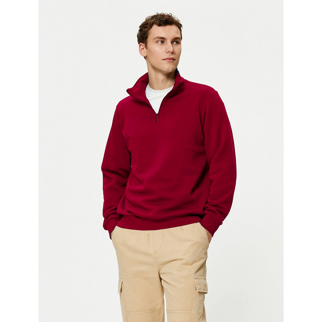 Red Half Zip Sweatshirt | Montivo Pakistan