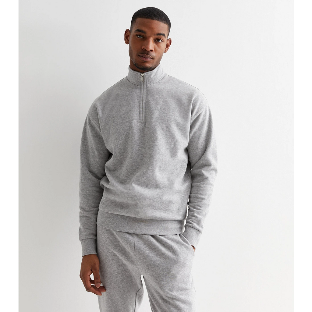 Grey Half Zip Sweatshirt | Montivo Pakistan