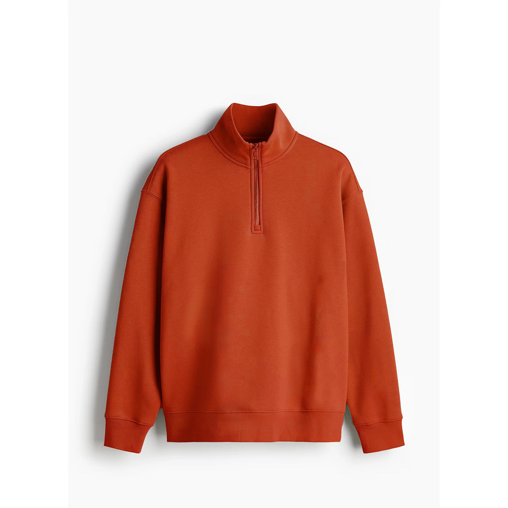 Orange Half Zip Sweatshirt | Montivo Pakistan