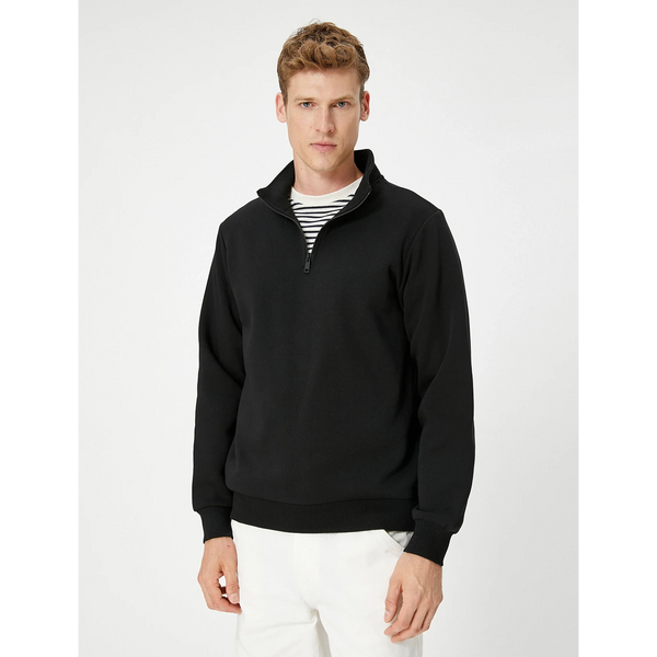 Black Half Zip Sweatshirt | Montivo Pakistan