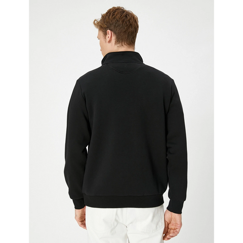 Black Half Zip Sweatshirt | Montivo Pakistan