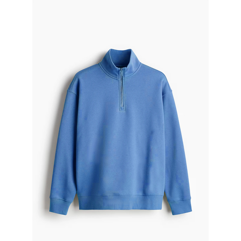 Light Blue Half Zip Sweatshirt | Montivo Pakistan