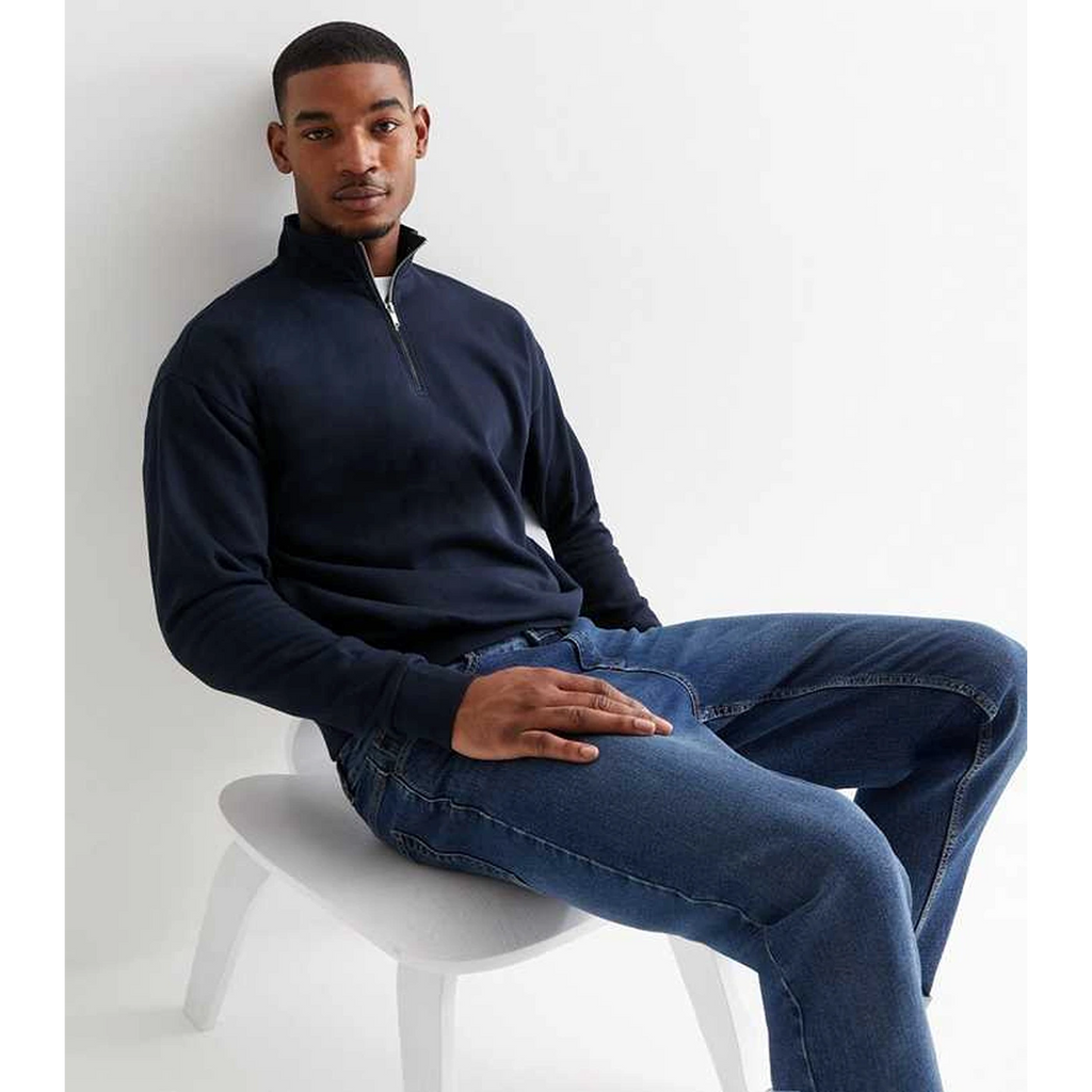 Navy Half Zip Sweatshirt | Montivo Pakistan