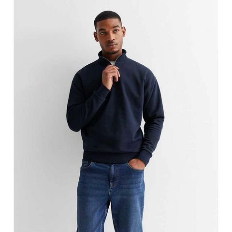 Navy Half Zip Sweatshirt | Montivo Pakistan
