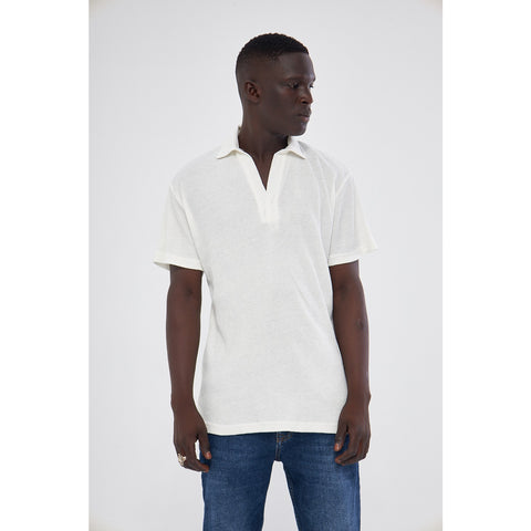 White Waffle Textured Polo | Montivo Pakistan
