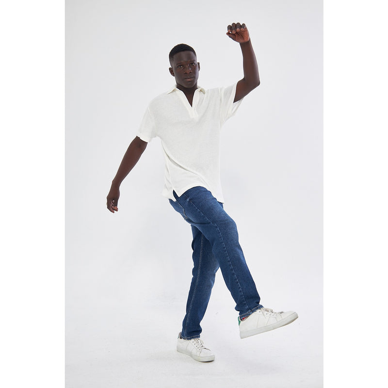White Waffle Textured Polo | Montivo Pakistan