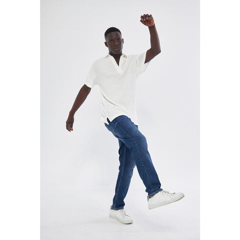 White Waffle Textured Polo | Montivo Pakistan