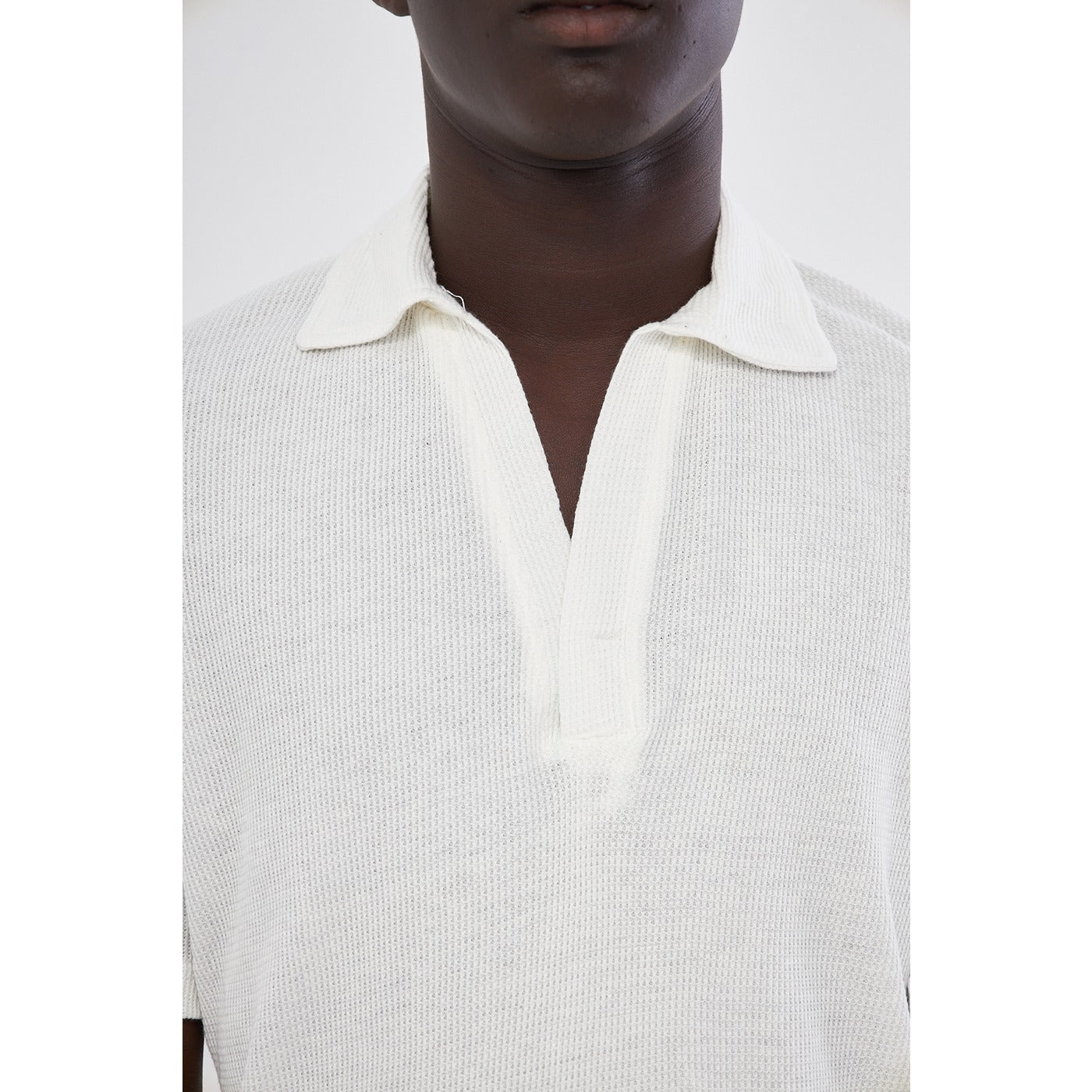 White Waffle Textured Polo | Montivo Pakistan
