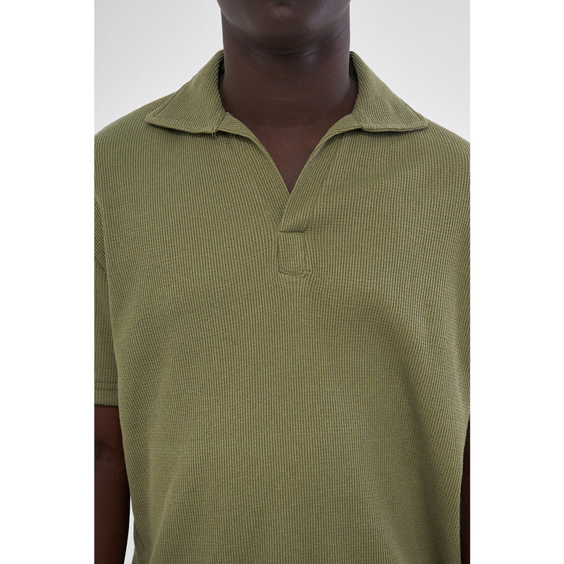 Olive Waffle Textured Polo | Montivo Pakistan