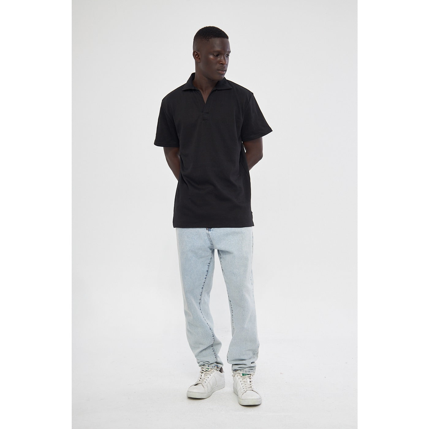 Black Waffle Textured Polo | Montivo Pakistan