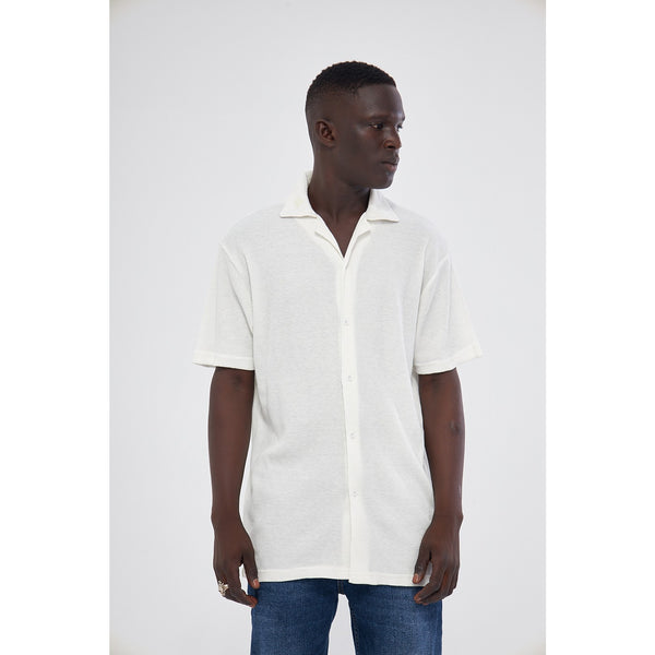 White Button Down Waffle Shirt | Montivo Pakistan