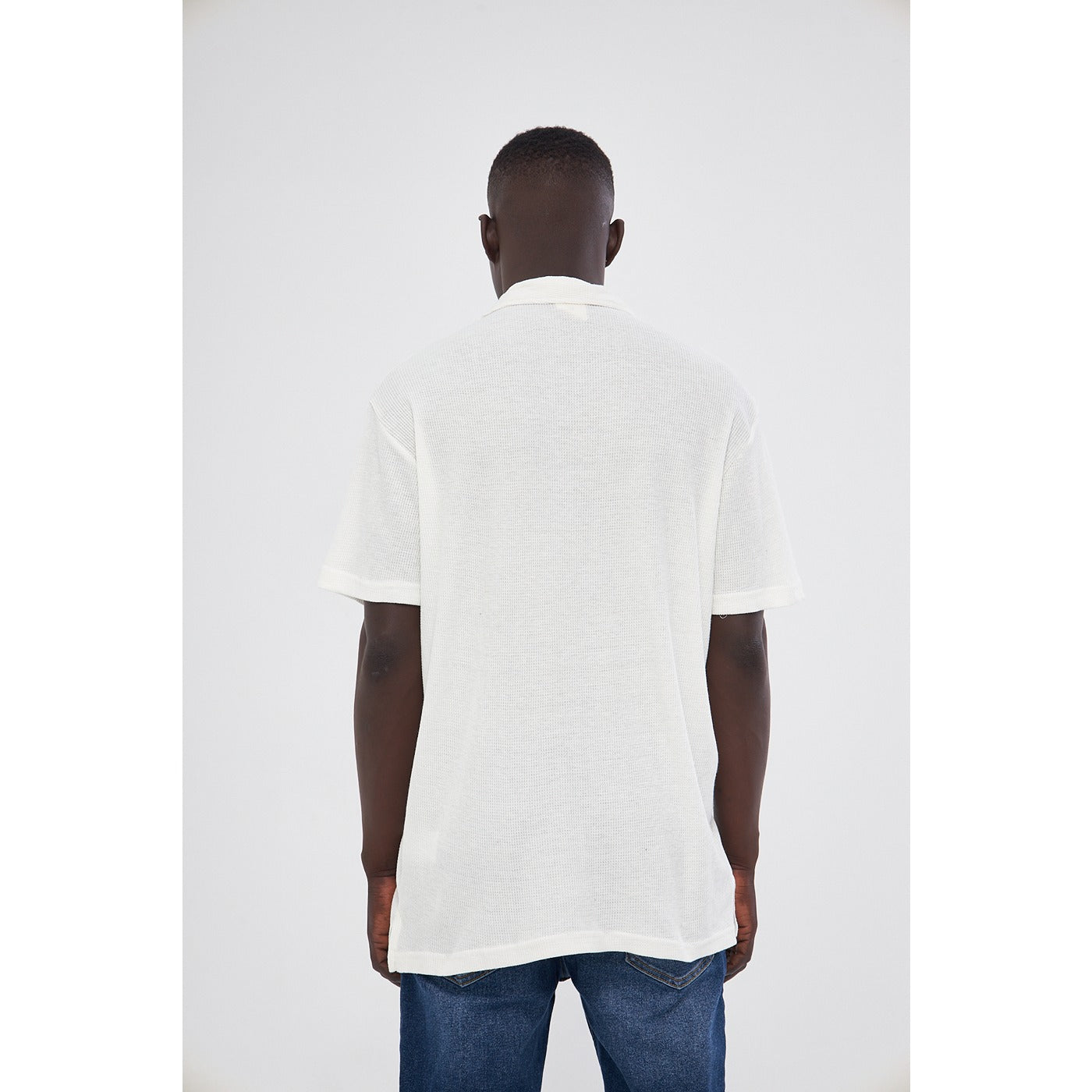 White Button Down Waffle Shirt | Montivo Pakistan