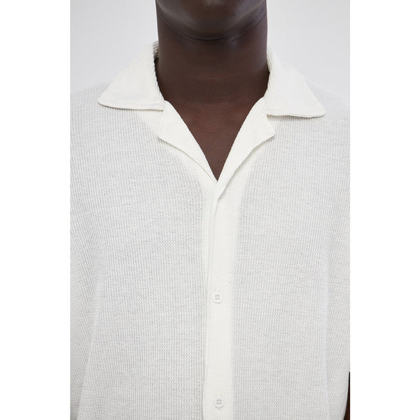 White Button Down Waffle Shirt | Montivo Pakistan