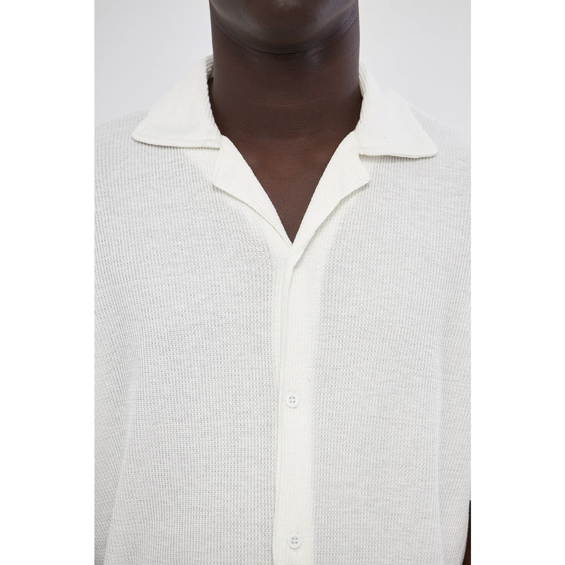 White Button Down Waffle Shirt | Montivo Pakistan