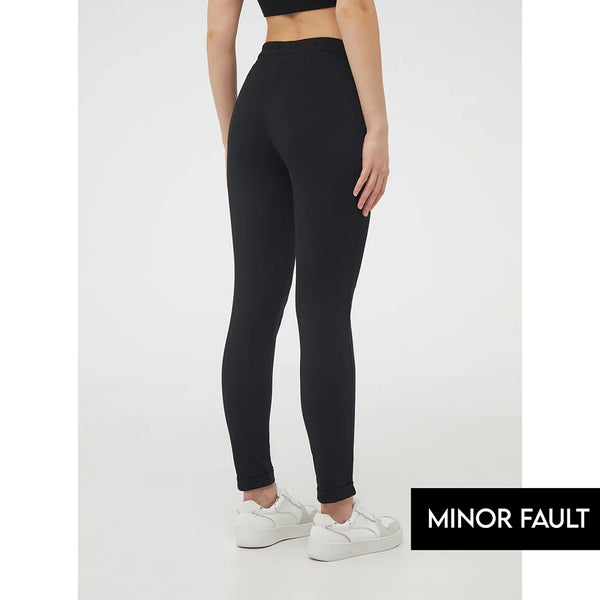 (Minor Fault) Black Skinny-fit Lightweight Jogging Bottoms | Montivo Pakistan