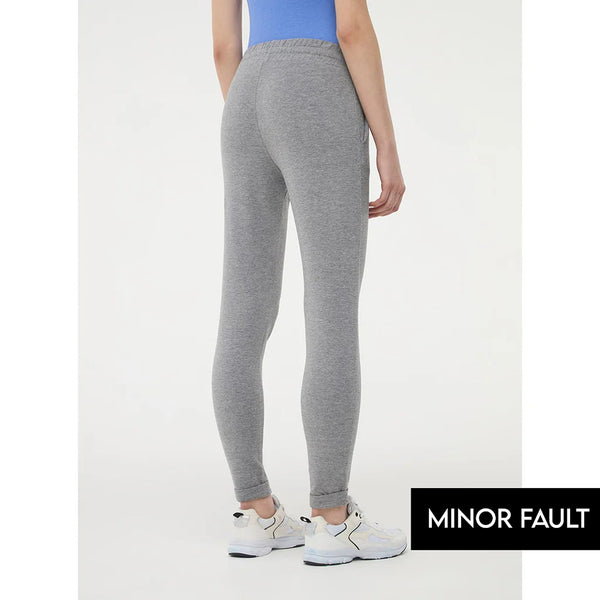 (Minor Fault) Grey Skinny-fit Lightweight Jogging Bottoms | Montivo Pakistan