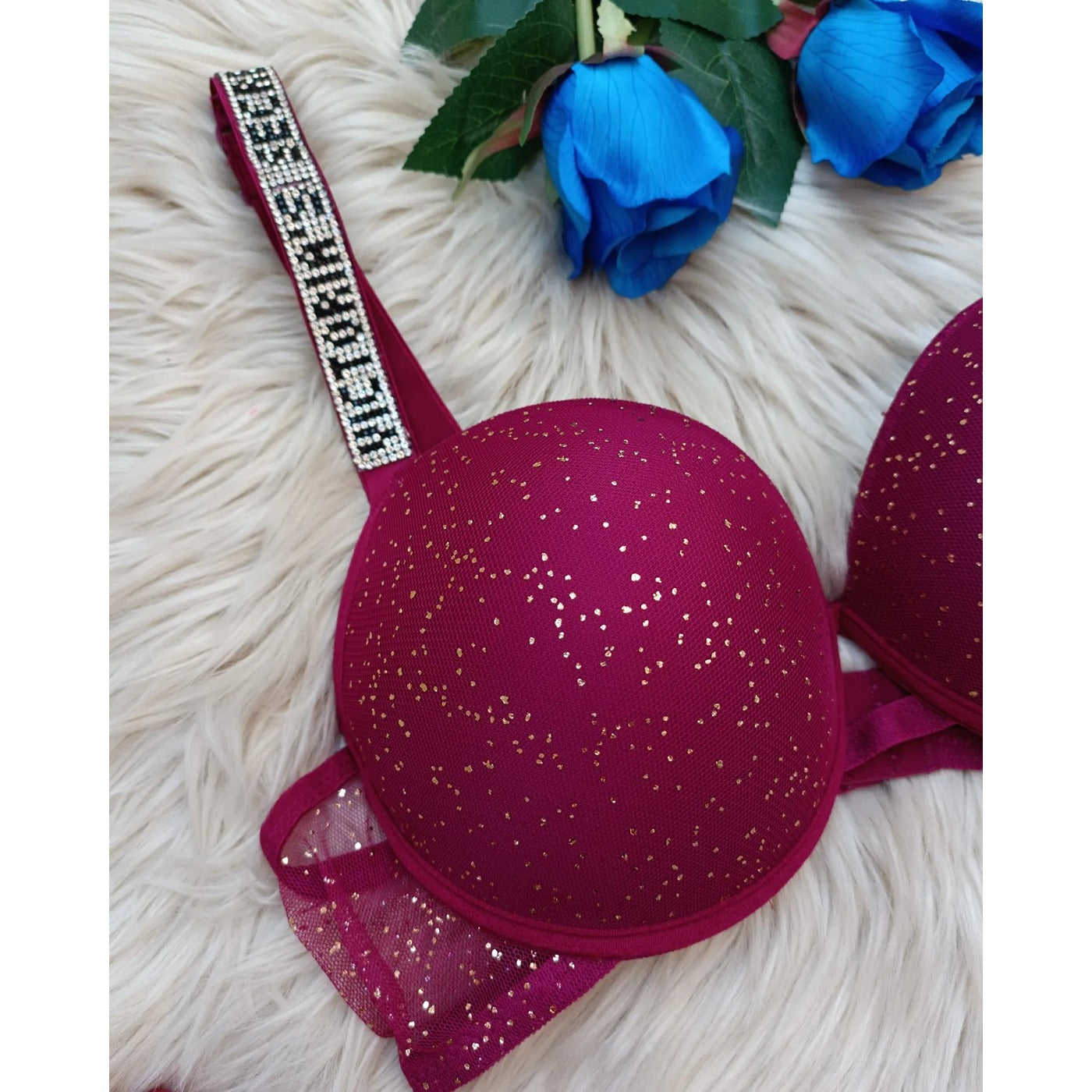 VS Magenta Shimmer Lingerie Set | Montivo Pakistan