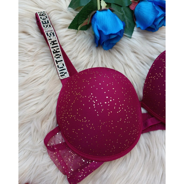 VS Magenta Shimmer Lingerie Set | Montivo Pakistan