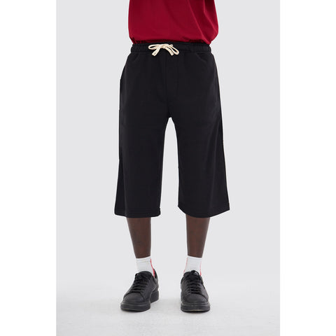 Black 3/4 Relaxed Fit Shorts | Montivo Pakistan