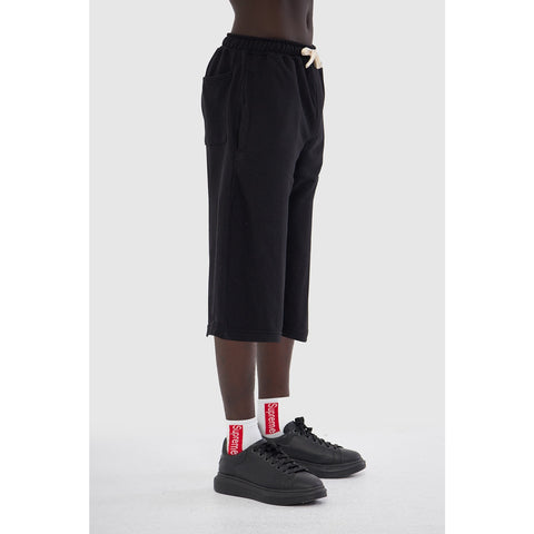 Black 3/4 Relaxed Fit Shorts | Montivo Pakistan